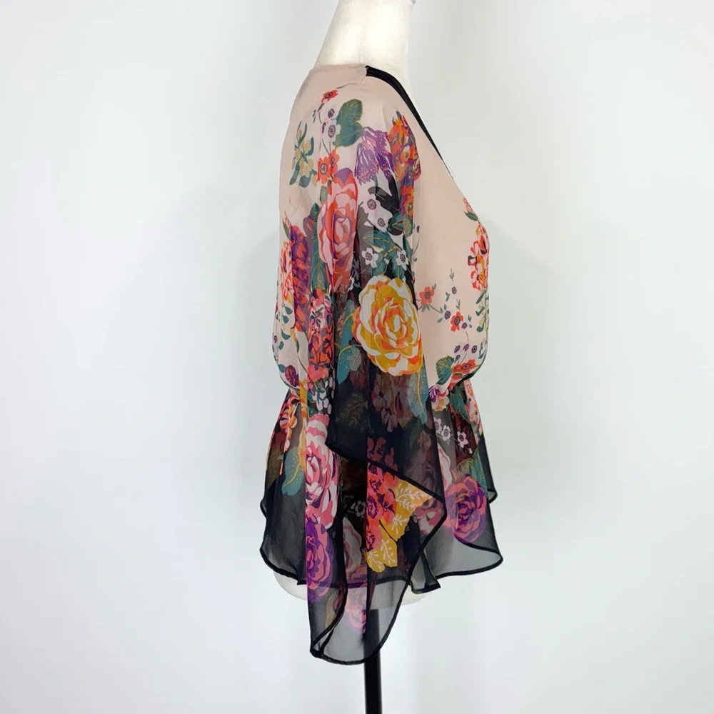 H&M sheer floral kimono blouse - Picture 5 of 8